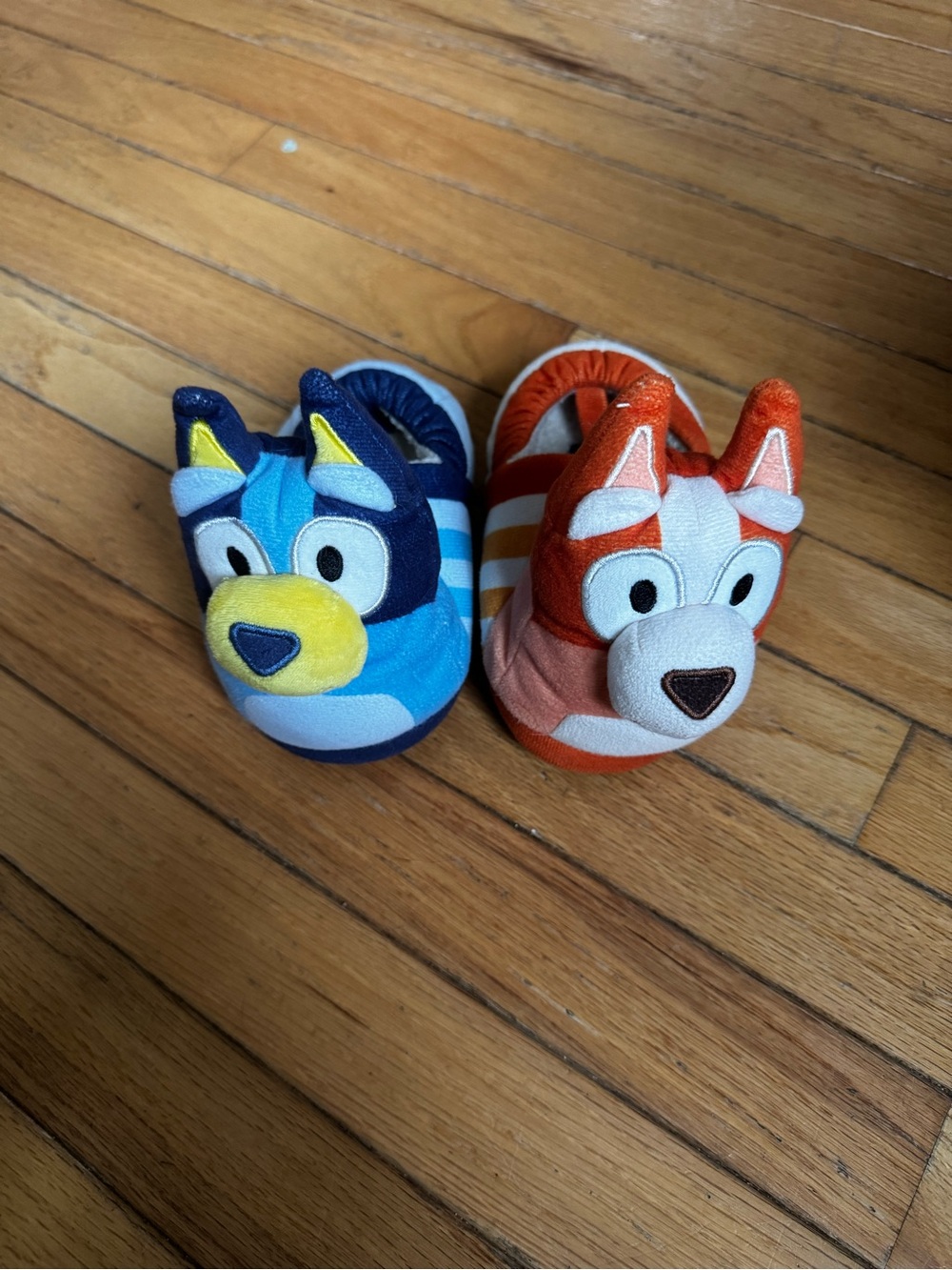Kids Plush Character Slippers - Blue & Orange